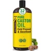 image:imagePure Cold Pressed Castor Oil  Big 32 fl oz Bottle  Unrefined amp Hexane Free  100 Pure Castor Oil for Hair Growth Thicker Eyelashes amp Eyebrows Dry Skin Healing Hair Care Joint and Muscle PainCastor