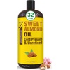image:imageSeven Minerals Pure Cold Pressed Sweet Almond Oil  Big 32 fl oz Bottle  Unrefined amp100 Natural  For Skin amp Hair with No Added Ingredients  Perfect Carrier Oil for Essential Oils32 Fl Oz Pack of 1