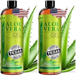 image:imageSeven Minerals Aloe Vera Gel with Freshly Cut Pure Organic Aloe  1 Gallon  HighestQuality Texas grown Vegan Unscented  For Face Skin Hair  Bulk DIY 128 Fl Oz12 Fl Oz Pack of 2