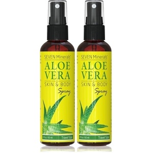 image:imageSeven Minerals Aloe Vera Spray for Body amp Hair  From Freshly Cut Organic Aloe 99 Extra Strong Easy to Apply No Thickeners So It Absorbs Rapidly No Sticky Residue  Made in USA 12 fl oz2 Fl Oz Pack of 2