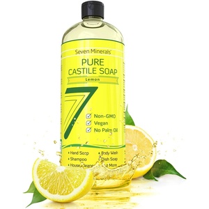 image:imageSeven Minerals EWG Verified Castile Soap 338 fl oz  No Palm Oil GMOFree  Unscented Mild amp Gentle Liquid Soap For Sensitive Skin amp Baby Wash  All Natural Vegan Formula with Organic Carrier OilsLemon