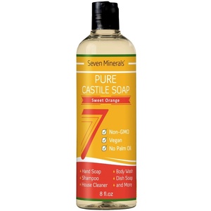 image:imageSeven Minerals EWG Verified Castile Soap 338 fl oz  No Palm Oil GMOFree  Unscented Mild amp Gentle Liquid Soap For Sensitive Skin amp Baby Wash  All Natural Vegan Formula with Organic Carrier OilsBest Sweet Orange